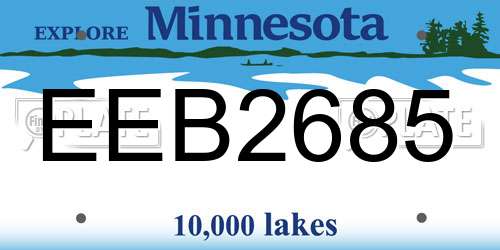 EEB2685 Minnesota License Plate