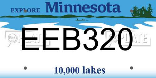 EEB320 Minnesota License Plate