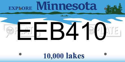 EEB410 Minnesota License Plate