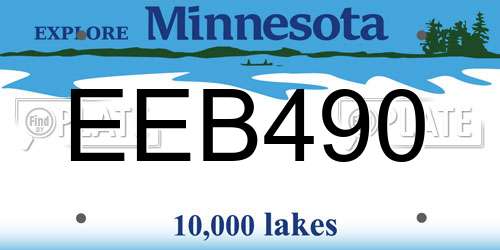 EEB490 Minnesota License Plate