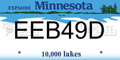 EEB49D Minnesota License Plate