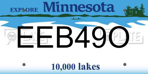 EEB49O Minnesota License Plate