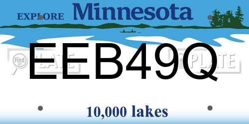 EEB49Q Minnesota License Plate