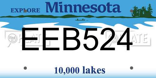 EEB524 Minnesota License Plate