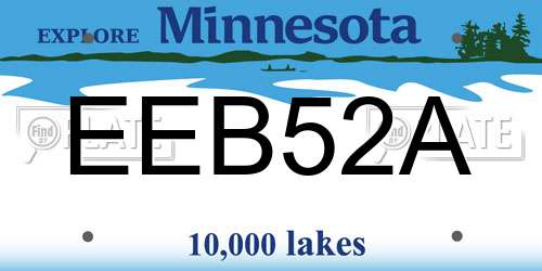 EEB52A Minnesota License Plate