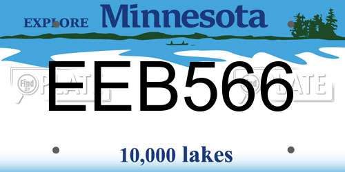 EEB566 Minnesota License Plate