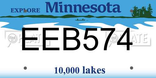 EEB574 Minnesota License Plate