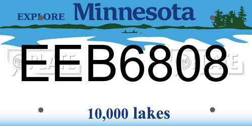 EEB6808 Minnesota License Plate