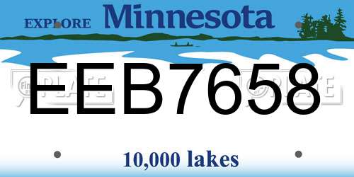 EEB7658 Minnesota License Plate