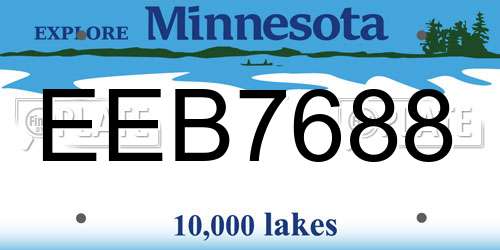 EEB7688 Minnesota License Plate