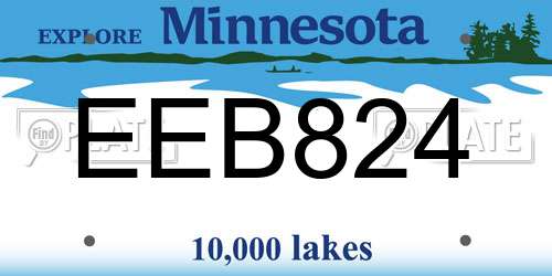 EEB824 Minnesota License Plate