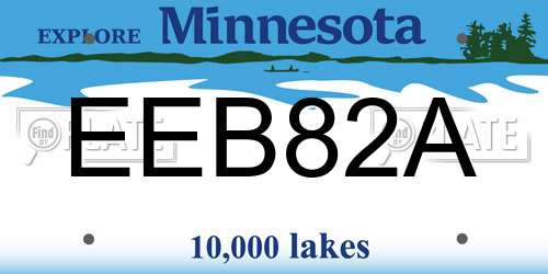 EEB82A Minnesota License Plate
