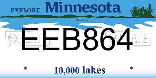 EEB864 Minnesota License Plate