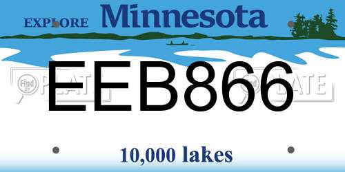 EEB866 Minnesota License Plate