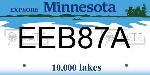 EEB87A Minnesota License Plate