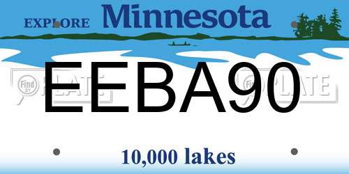 EEBA90 Minnesota License Plate