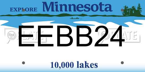 EEBB24 Minnesota License Plate