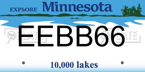 EEBB66 Minnesota License Plate