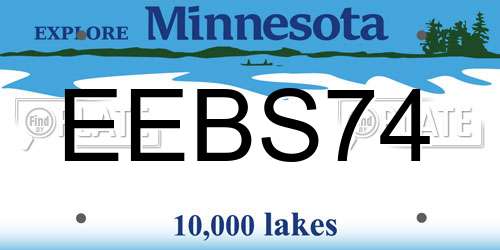 EEBS74 Minnesota License Plate