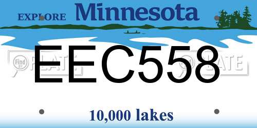 EEC558 Minnesota License Plate