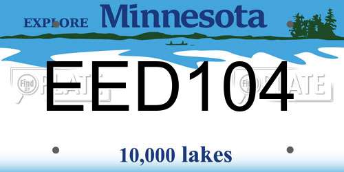 EED104 Minnesota License Plate