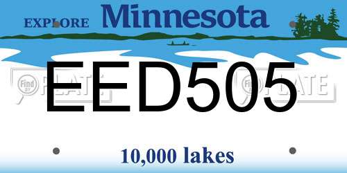 EED505 Minnesota License Plate