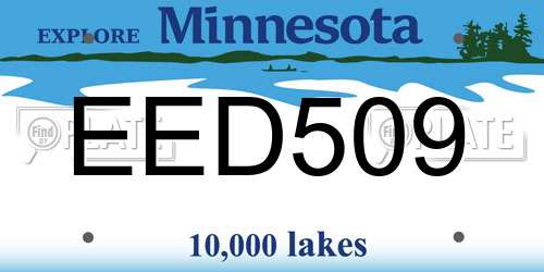 EED509 Minnesota License Plate