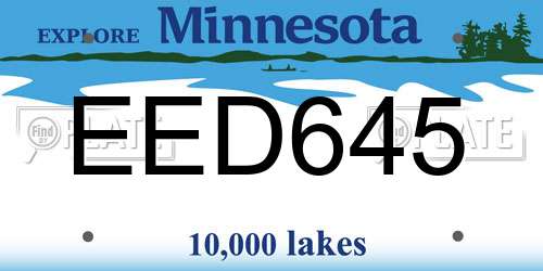 EED645 Minnesota License Plate