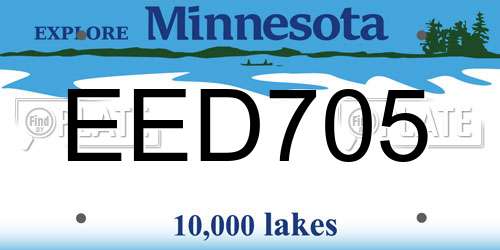 EED705 Minnesota License Plate