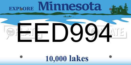 EED994 Minnesota License Plate