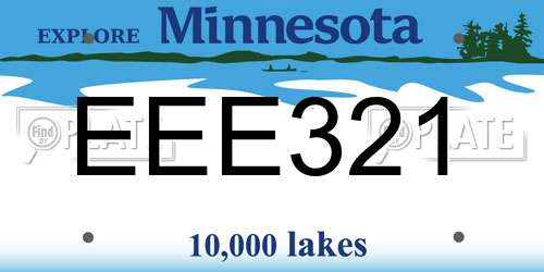 EEE321 Minnesota License Plate