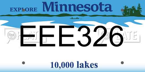 EEE326 Minnesota License Plate