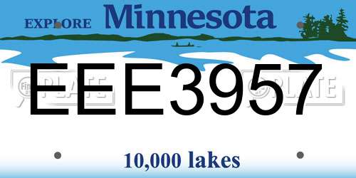 EEE3957 Minnesota License Plate