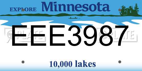 EEE3987 Minnesota License Plate
