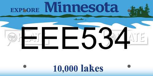 EEE534 Minnesota License Plate
