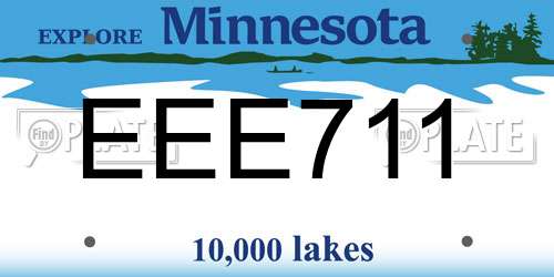 EEE711 Minnesota License Plate