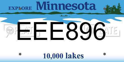 EEE896 Minnesota License Plate