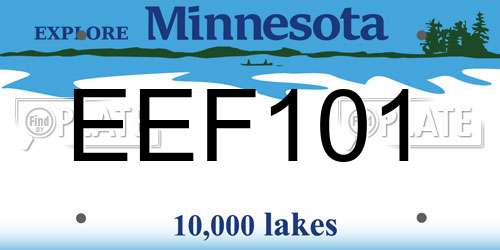 EEF101 Minnesota License Plate