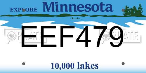 EEF479 Minnesota License Plate
