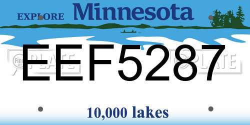 EEF5287 Minnesota License Plate