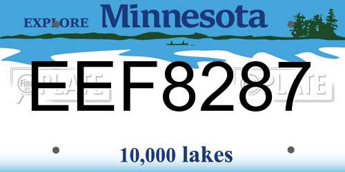 EEF8287 Minnesota License Plate