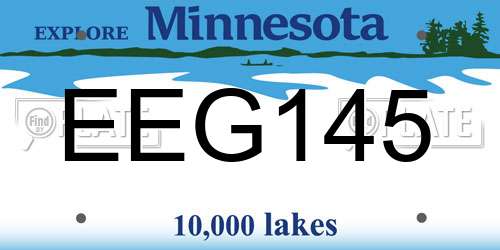 EEG145 Minnesota License Plate