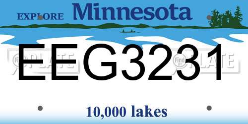 EEG3231 Minnesota License Plate