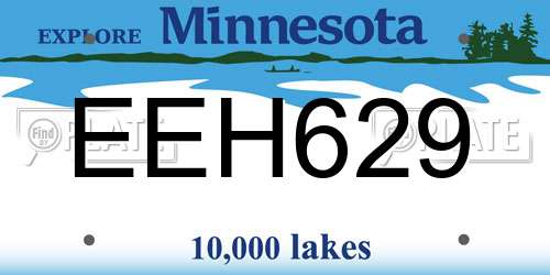 EEH629 Minnesota License Plate