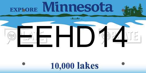 EEHD14 Minnesota License Plate