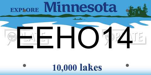 EEHO14 Minnesota License Plate