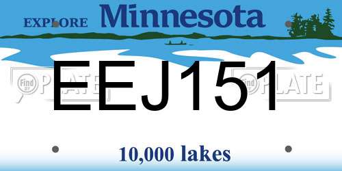EEJ151 Minnesota License Plate
