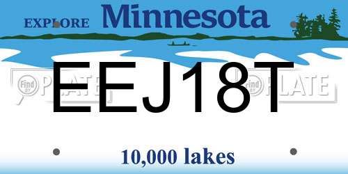 EEJ18T Minnesota License Plate