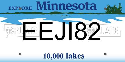 EEJI82 Minnesota License Plate