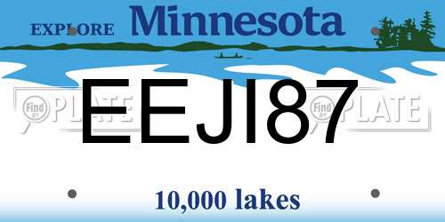 EEJI87 Minnesota License Plate
